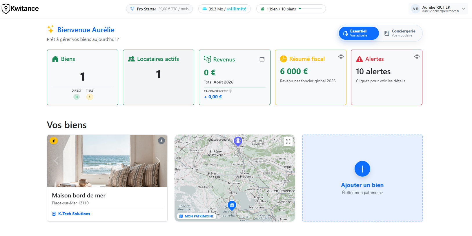 Tableau de bord panoramique : une vue d'ensemble immédiate sur votre parc immobilier.